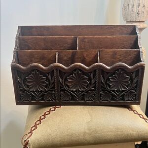 Carved Wooden Organizer
